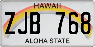 HI license plate ZJB768