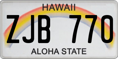 HI license plate ZJB770