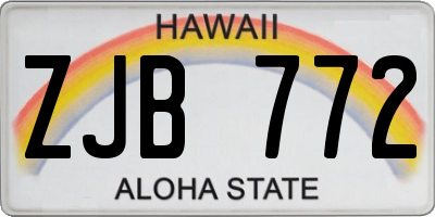 HI license plate ZJB772