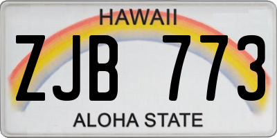 HI license plate ZJB773