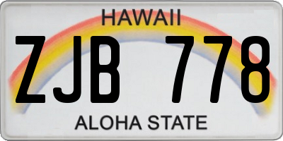 HI license plate ZJB778
