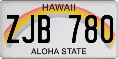 HI license plate ZJB780