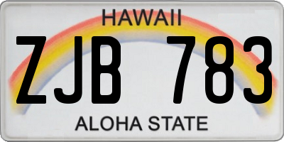 HI license plate ZJB783