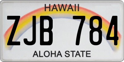 HI license plate ZJB784