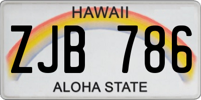 HI license plate ZJB786