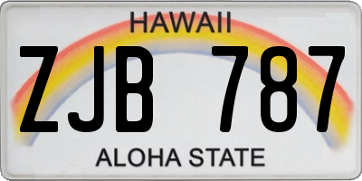 HI license plate ZJB787