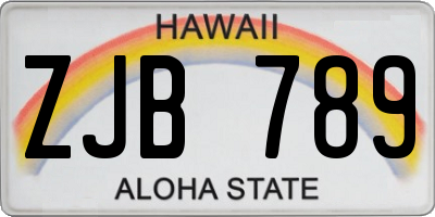 HI license plate ZJB789