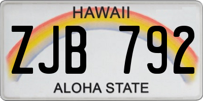 HI license plate ZJB792