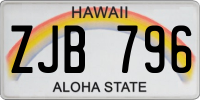 HI license plate ZJB796