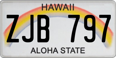 HI license plate ZJB797