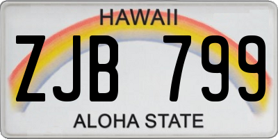 HI license plate ZJB799