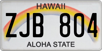 HI license plate ZJB804