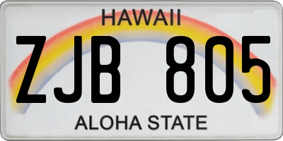 HI license plate ZJB805