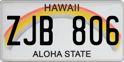 HI license plate ZJB806