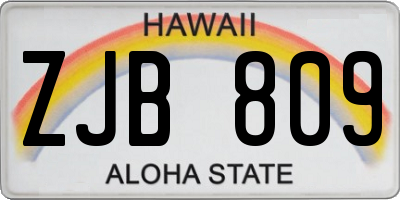 HI license plate ZJB809