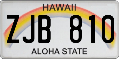 HI license plate ZJB810