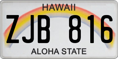 HI license plate ZJB816