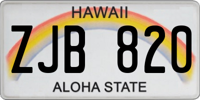 HI license plate ZJB820