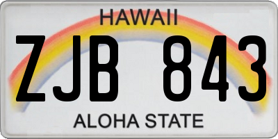 HI license plate ZJB843