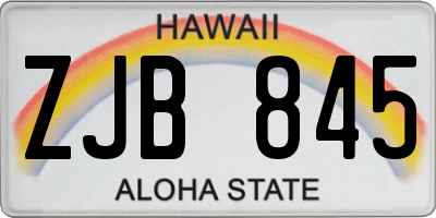 HI license plate ZJB845