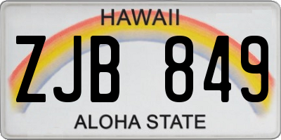 HI license plate ZJB849