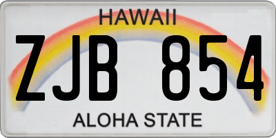 HI license plate ZJB854