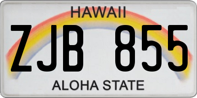 HI license plate ZJB855