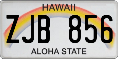 HI license plate ZJB856