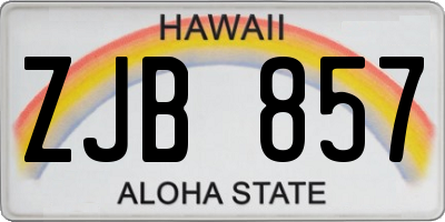 HI license plate ZJB857