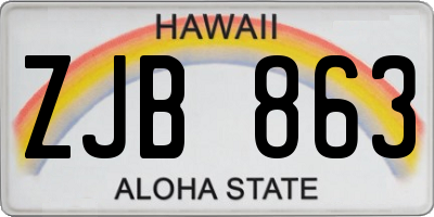 HI license plate ZJB863