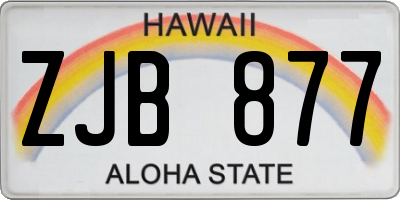 HI license plate ZJB877