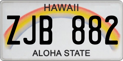 HI license plate ZJB882