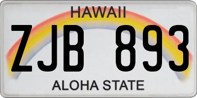 HI license plate ZJB893