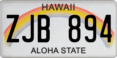HI license plate ZJB894