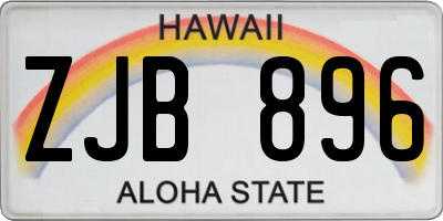 HI license plate ZJB896