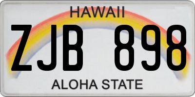 HI license plate ZJB898