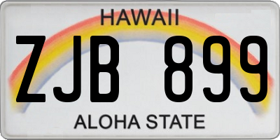 HI license plate ZJB899