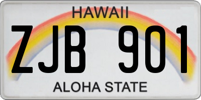 HI license plate ZJB901