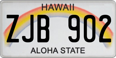 HI license plate ZJB902