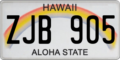 HI license plate ZJB905