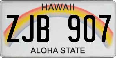 HI license plate ZJB907