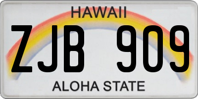 HI license plate ZJB909
