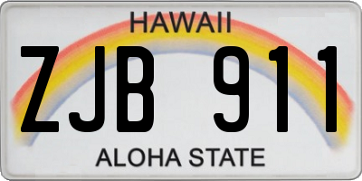 HI license plate ZJB911