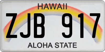 HI license plate ZJB917