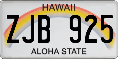 HI license plate ZJB925