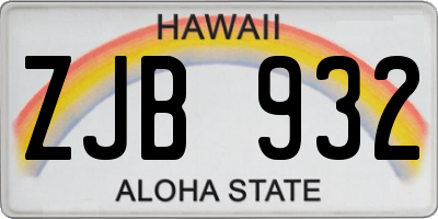 HI license plate ZJB932