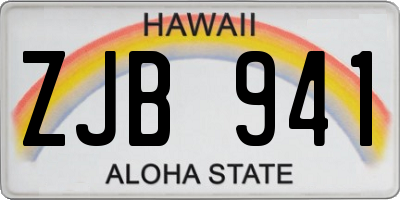 HI license plate ZJB941