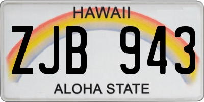 HI license plate ZJB943