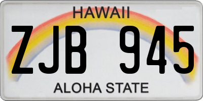 HI license plate ZJB945