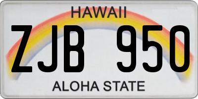 HI license plate ZJB950